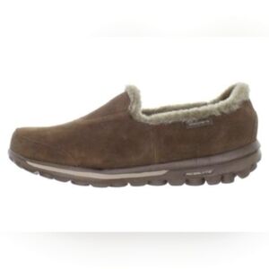 Skechers Womens GoWalk  Memory Foam Faux Fur Sneaker Brown Size 9